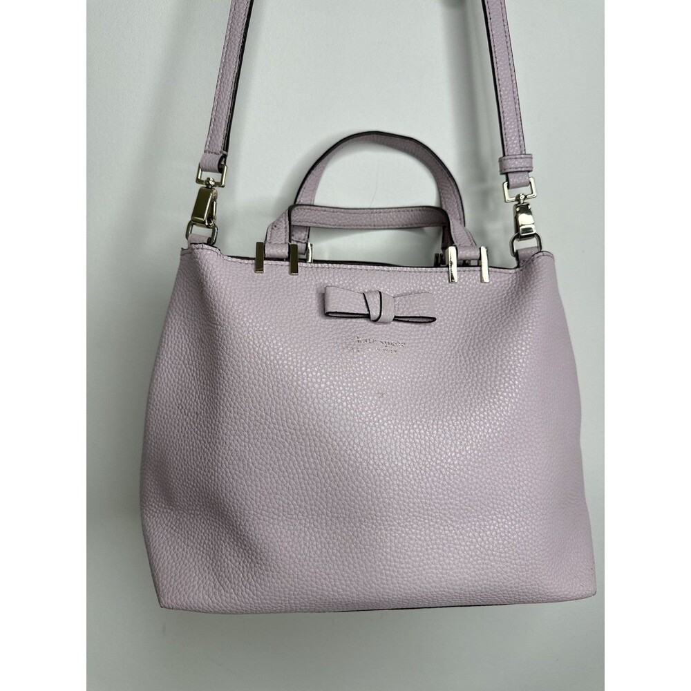 Kate Spade New York WKRU5961 Lilac Pebbled Leather Satchel Crossbody